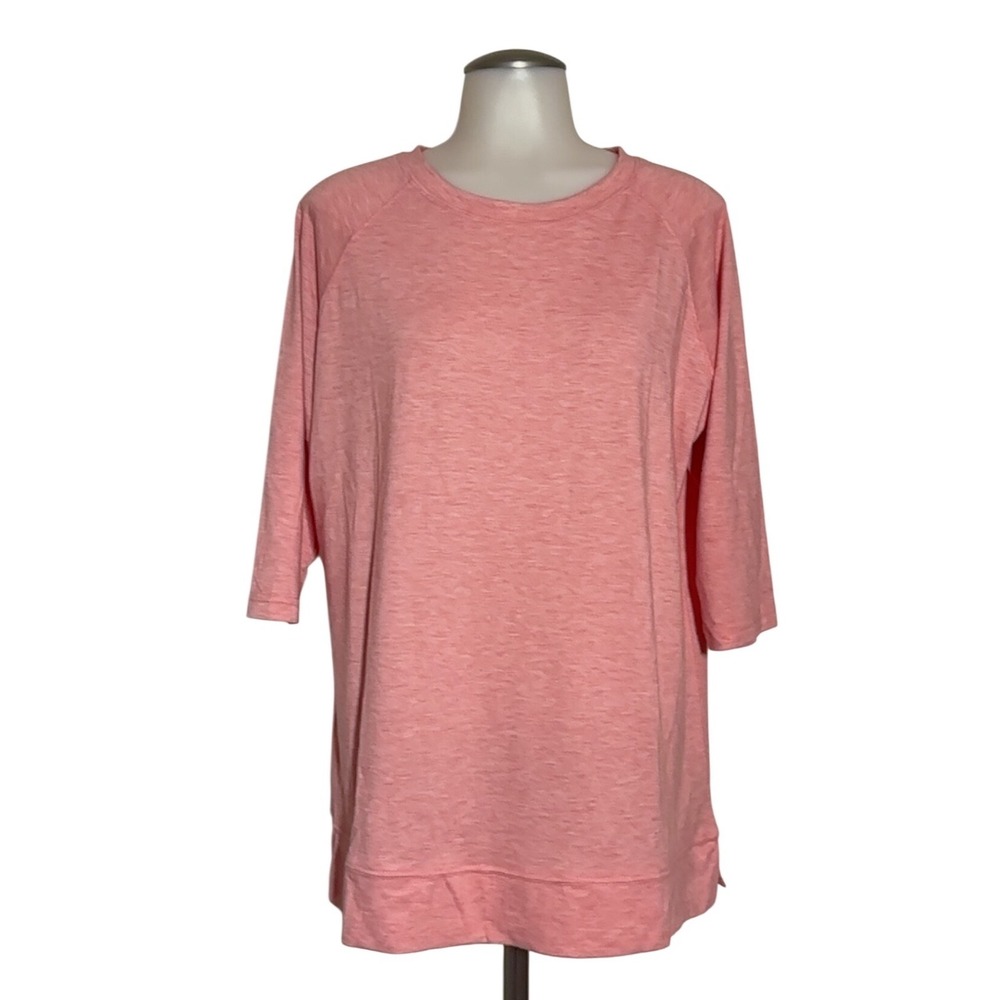 JomeDesign Tunic Top Womens Size L Pink New NWT 3/4 Raglan Sleeve Side Slit